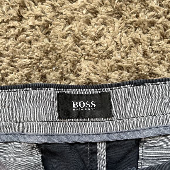 Hugo Boss Stretch Chino Pants Men's 36 Navy Blue Cotton Causal Business Outdoor - Picture 3 of 12